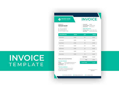 Invoice Template Design design graphic design invoice invoice design template