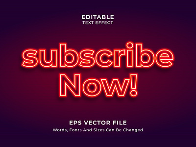 Subscribe now! editable text effect shine