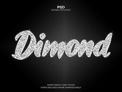Dimond-Editable Text Effect 3d dimond message text effect