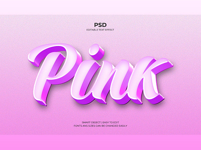 Pink _ 3D Editable Text Effect 3d edittable effect glow graphic design pink text effect typo typography