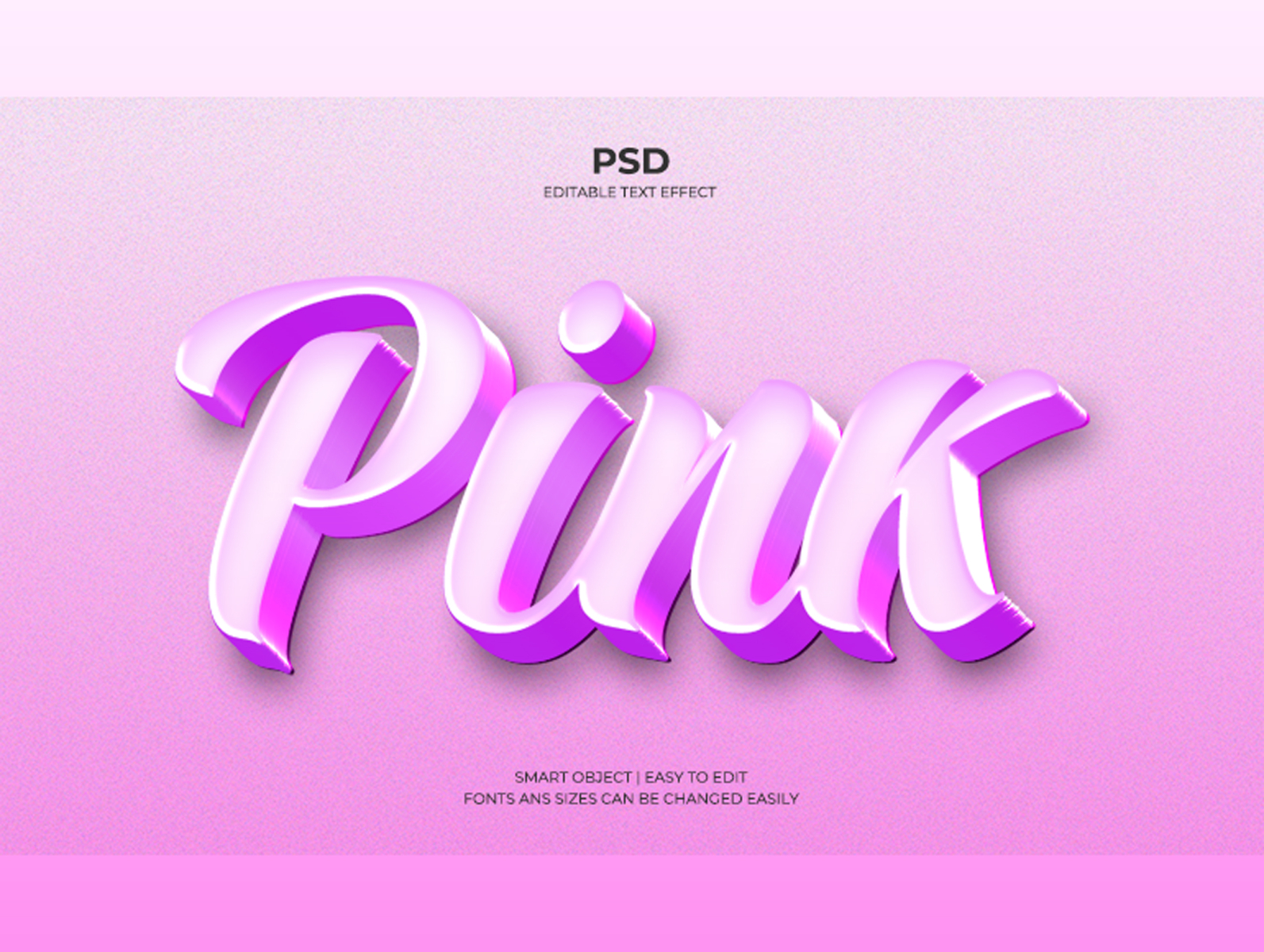 Pink _ 3D Editable Text Effect by Graphic_library on Dribbble