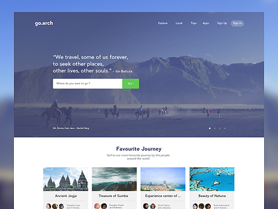 Landing page concept for Travel startup android app ios journey landing material page startup travel website