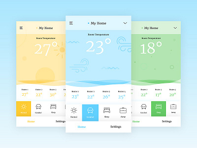 Heater App. concept android apps heater ios iphone material termostat ui ux weather