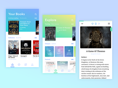 Books app android book ios library material mobile ui ux
