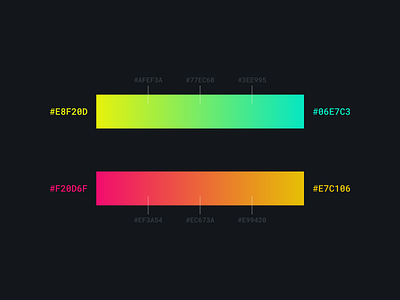 Color Gradient blue color dark fuchsia gradient simple steps ui yellow