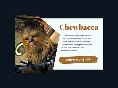 Profile Card brown card chewbacca chewie hexagon info information interface profile star wars ui user