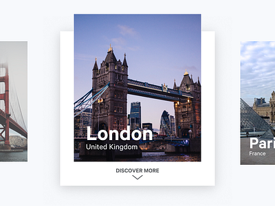 City Cards arrow card carrousel city concept discover shadow slider ui