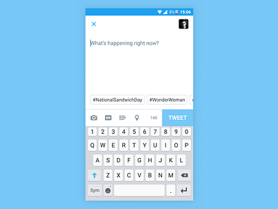 Hashtag Suggestions for Twitter app concept hashtag improve list makeitbetter popular suggestion twitter ui write