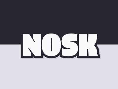 Nosk logo comic future grayscale identiy logo monogram wip wordmark