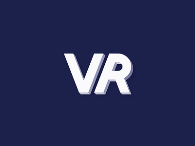 VR Logo blue branding icon identity logo navy virtual reality vr white