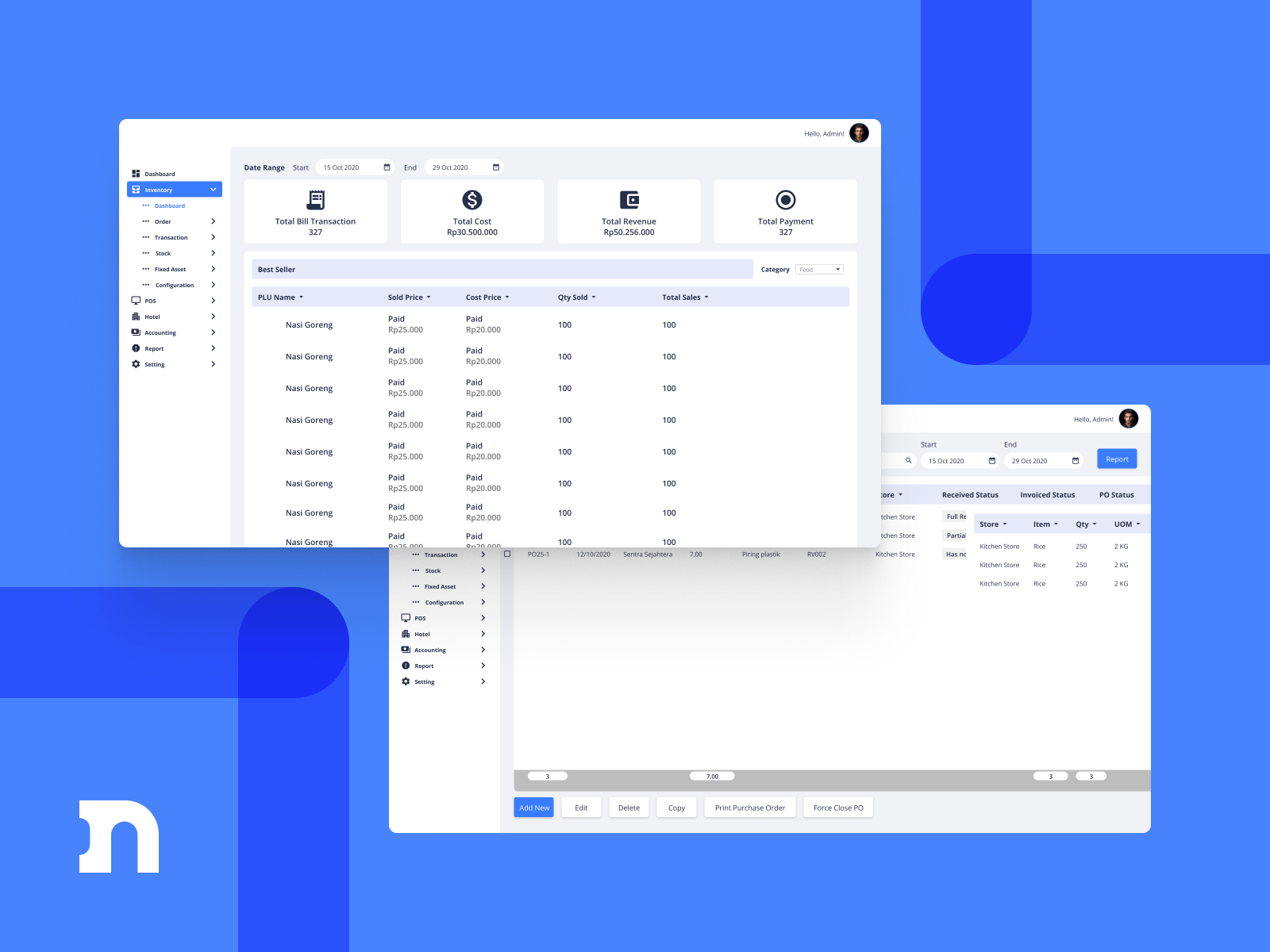 Hotel Management System - Inventory Module mockup by nitobit on Dribbble
