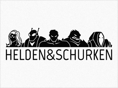 Helden & Schurken Logo german heroes illustration logo villains