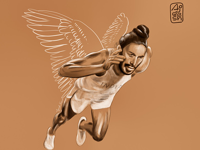 Milkha Singh drawing  |  Flying Sikh vector illustration design graphic design