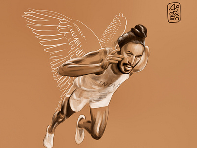 Milkha Singh drawing  |  Flying Sikh