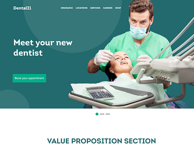 Dentist website graphic design