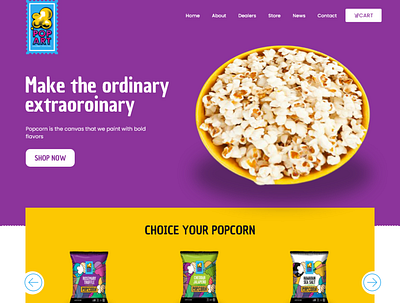 Pop Art Style Website for Snack Food Company web