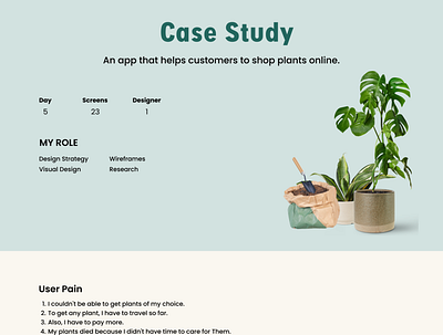 Plants selling online app. ui ux
