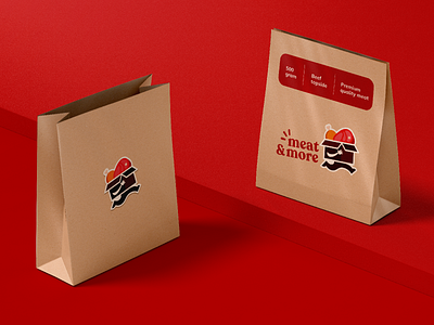 Meat and more 2d branding design food illustration logo meet packaging