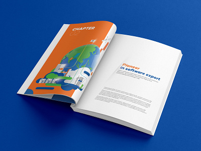 FPT Annual Report 2d 3d annual report book branding design fluent design illustration mockup