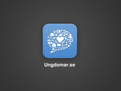 App Icon for Ungdomar.se app blue glyphs icon ios ipad iphone light speech bubble