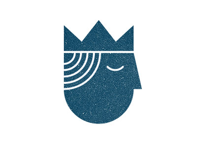 Logo for Kingsport blue glyph grunge king logo subtle