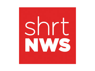 Shrtnws final logo minimal red shrtnws simple