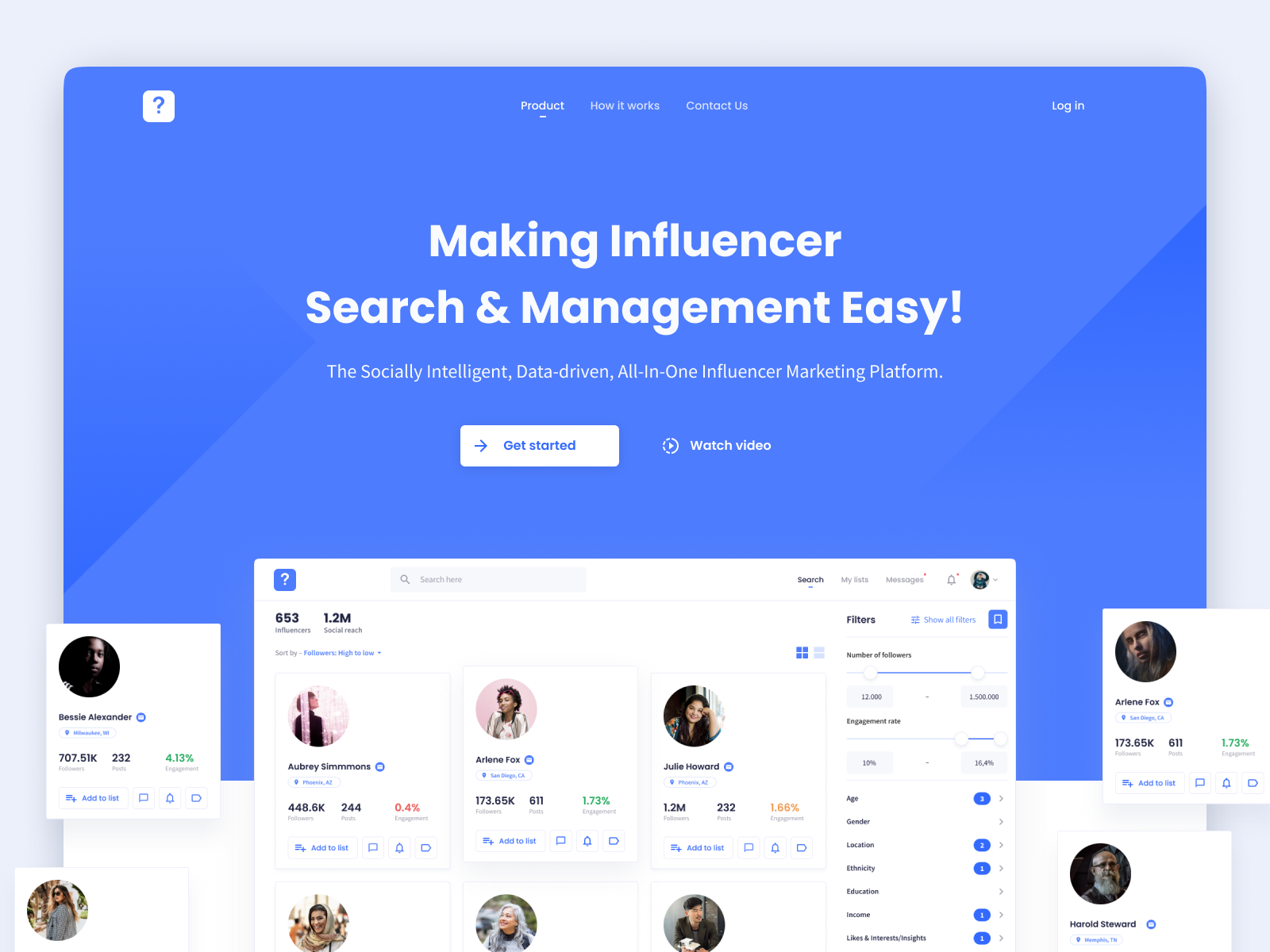 Influencer marketing platform – Landing page v2 by Vlad Dziuba on Dribbble