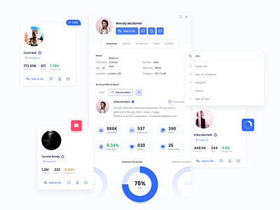 Influencer Marketing Platform – Search Feature app dashboad dashboard dashboard design design design system drawer influencer landing page navigation product product design searh social social marketing social media ui ui components ux web