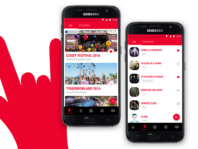 Festivals - Android App android festival fun material design mobile mobile app music party sketch ui ui ux ux