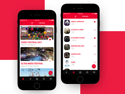 Festivals iOS App app festival fun ios mobile mobile app music music app party ui uiux ux