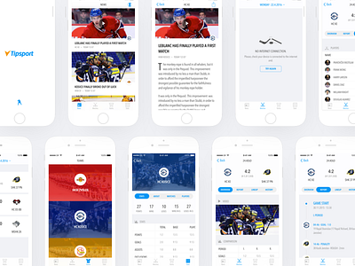 Slovak major league -Tipsport League - Screens compilation case study development hockey interaction interface interface design ios mobile mobile design sport ui ux