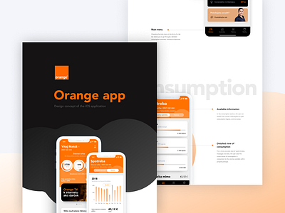 Orange iOS App Case Study case study concept consumption dailychallenge graphs illustraion interaction interface design invoices ios mobile mobile application orange redesign statistics stats ui ux ux design wizard