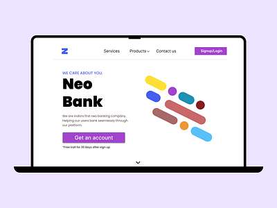 Banking Service Home Page landing page ui web design