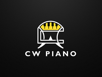 Minimalist Piano Logo with Initial Letters - Monogram logo Mark