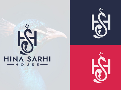 HS Peacock monogram logo branding graphic design h peacock logo hs logo hs peacock logo logo minimalist logo monogram monogram logo peacock logo