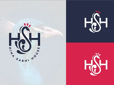 HSH monogram logo with peacock incorporated branding graphic design hsh logo hsh monogram hsh peacock logo logo minimalist logo monogram monogram logo peacock logo zunair designer