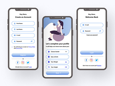 Fitness App Mobile Design graphic design ui