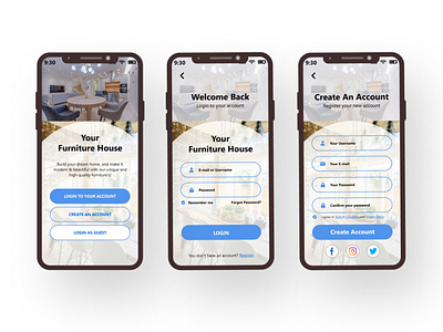 Your Furniture House (Mobile App Design) graphic design ui