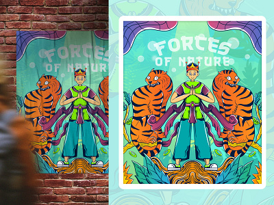 Prince and Tiger Illustration animation flat illustration illustration illustrator nature painting prince tiger vector