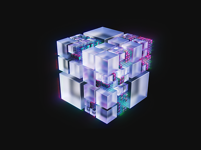 :Lockchain B:. WIP 3d ai block blockchain branding code crypto cryptocurrencies cryptocurrency cube cyber design holographic illustration logo neural nft render scifi ui