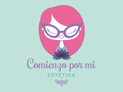 Logo Design for "Comienzo por mi - estética" brand cute girl graphic design graphic designer identity illustration kawaii logo design spa