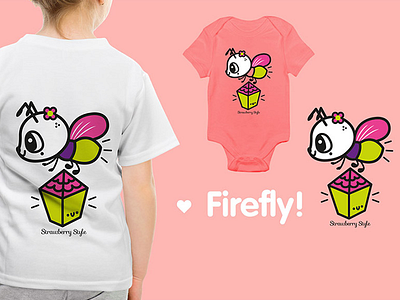 Illustration stamp for clothing brand children brand clothe cute firfly illustration kawaii stamp t shirt