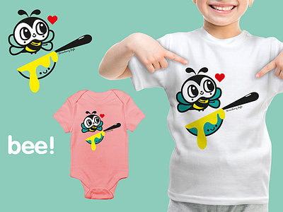 Illustration "Bee" stamp for clothing brand brand clothe children cute firfly illustration kawaii stamp t shirt