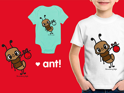 Illustration "Ant" stamp for clothing brand brand clothe children cute firfly illustration kawaii stamp t shirt