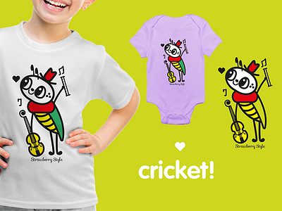 Illustration "Cricket" stamp for clothing brand brand clothe children cute firfly illustration kawaii stamp t shirt