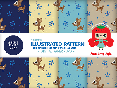 Illustrated Pattern "Bambi" for Commercial Use