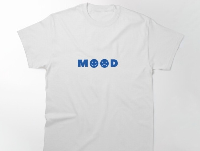 Mood T-shirt anxiety blue branding design emoji graphic design illustration mood boster sad simple t shirt tshirt white