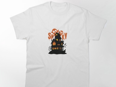 Spooky House T-shirt 2d apparel art brand design branding cartoon character clothing colorful cute digital art fashion graphic design halloween house illustration spooky sticker tshirt vector