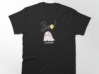 Spooky Ghost T-Shirt 2d apparel art black branding cartoon character clothing colorful cute digital art drawing fashion graphic design halloween horror illustration simple sticker tshirt