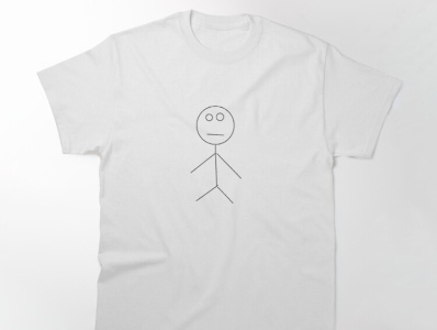 Stickman T-shirt 2d black branding graphic design illustration simple ui white